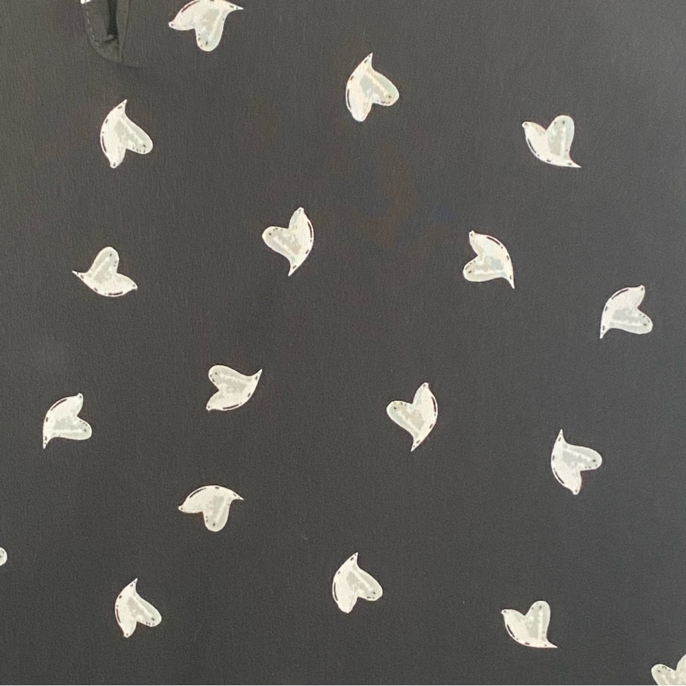 Joe Fresh Women’s Black White Heart Print Dress Size Medium Elastic Waist Casual - Picture 4 of 7
